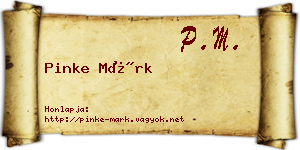 Pinke Márk névjegykártya
