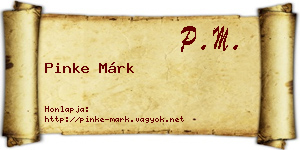 Pinke Márk névjegykártya